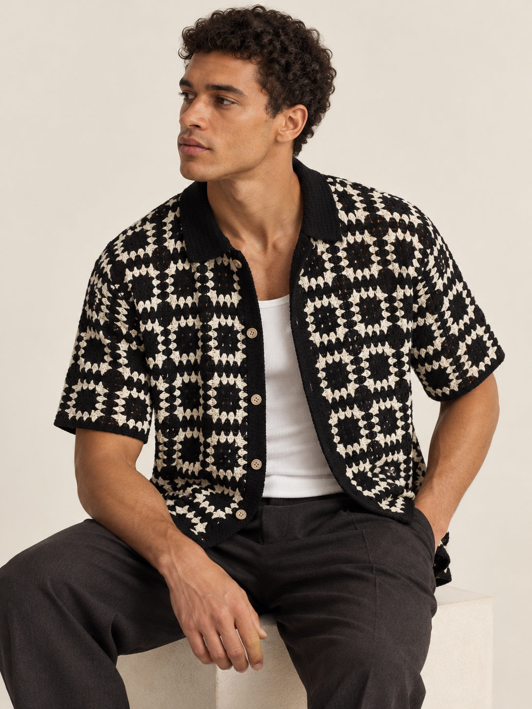 Marlow Crochet Knit Shirt