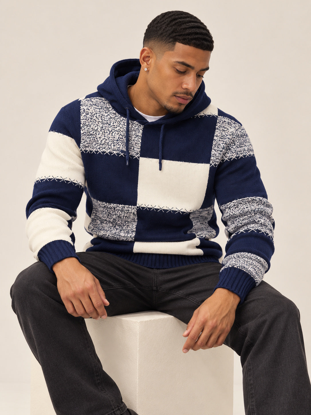 Harbor Patchwork Knit Hoodie