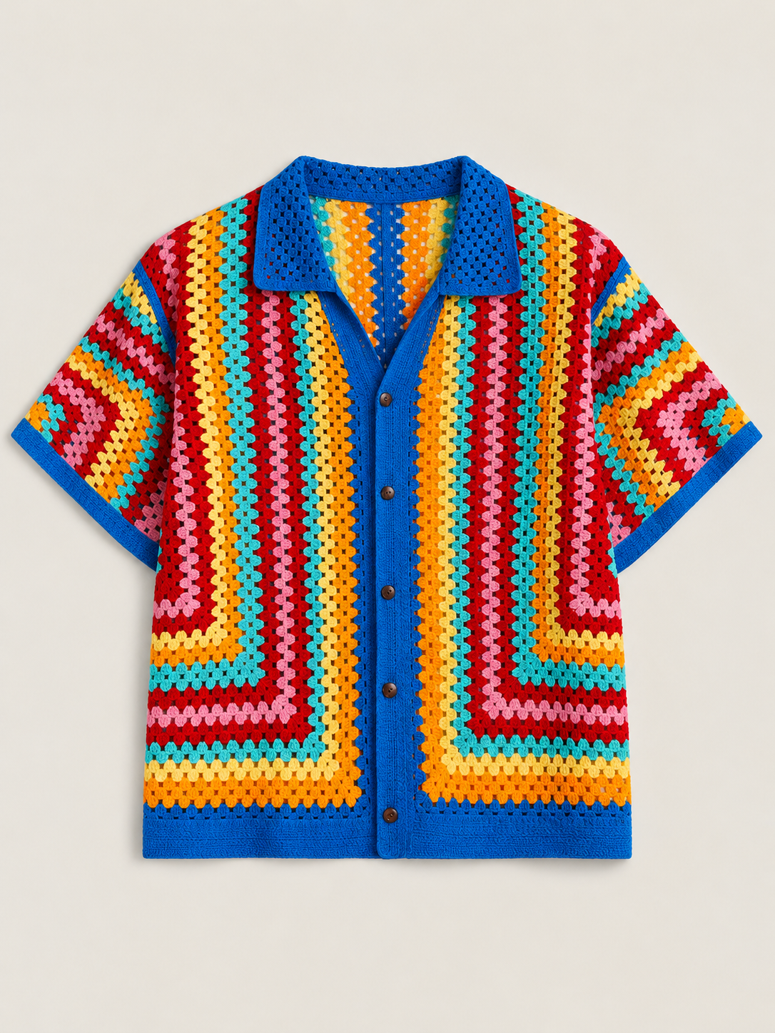 Riviera Multicolor Crochet Shirt
