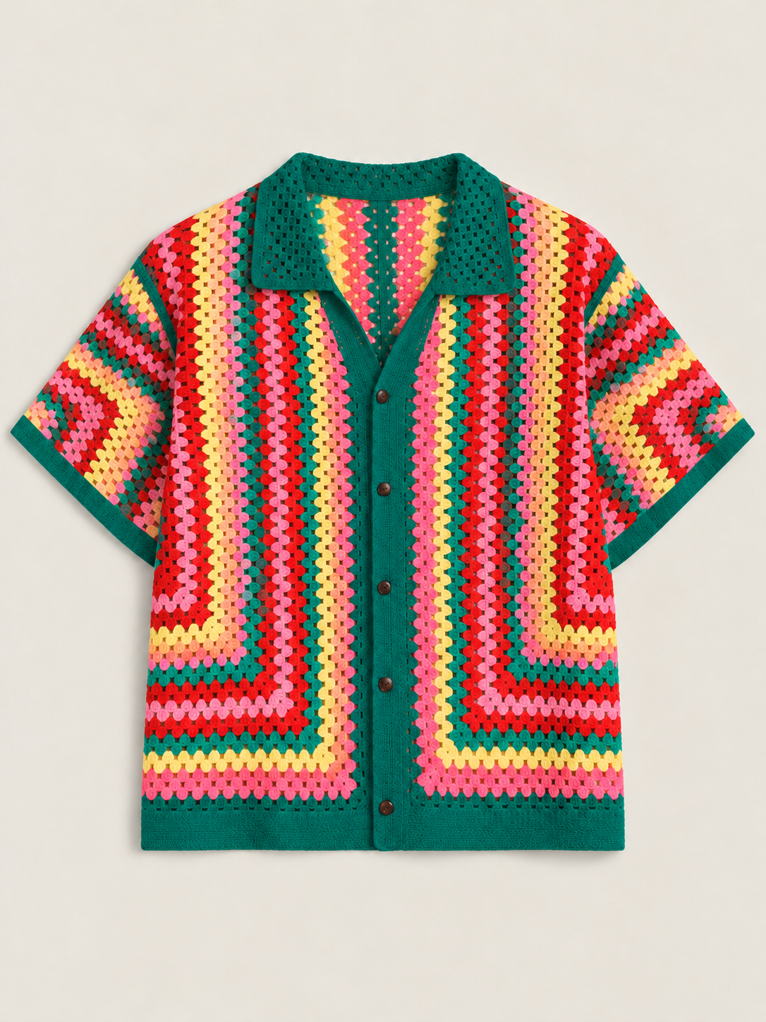 Riviera Multicolor Crochet Shirt