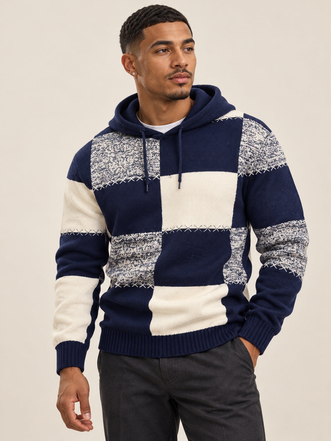 Harbor Patchwork Knit Hoodie