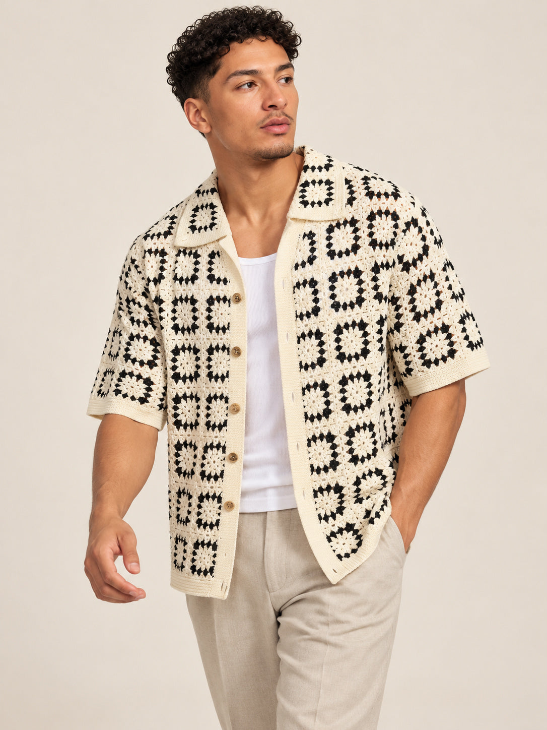 Marlow Crochet Knit Shirt