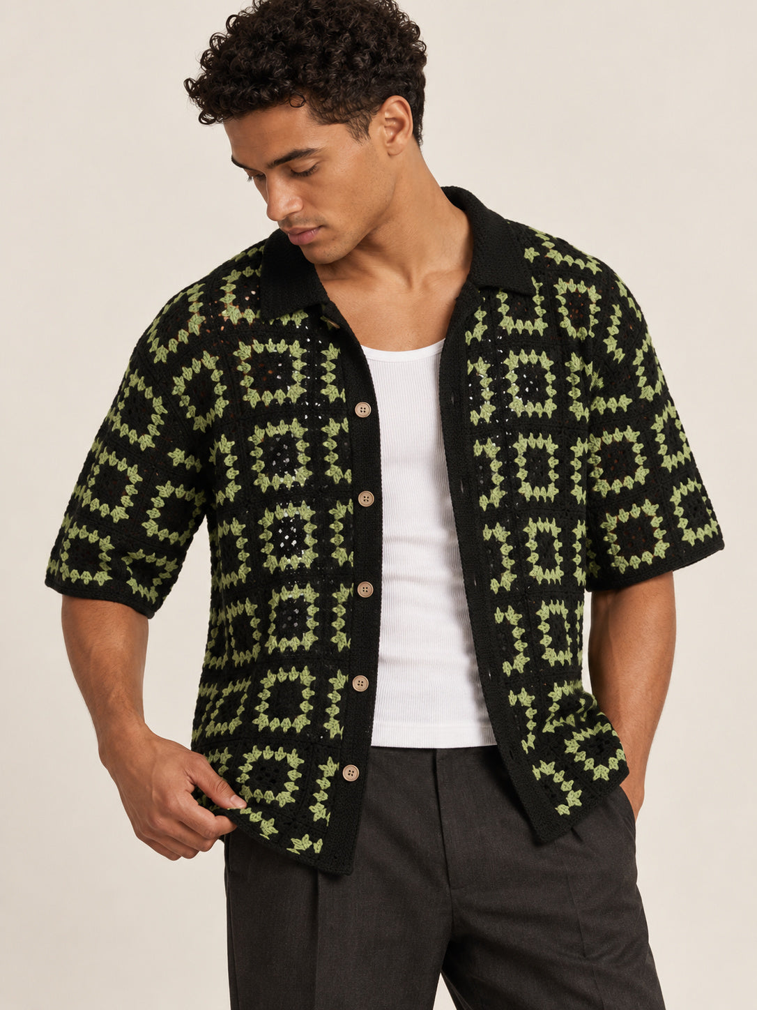 Marlow Crochet Knit Shirt