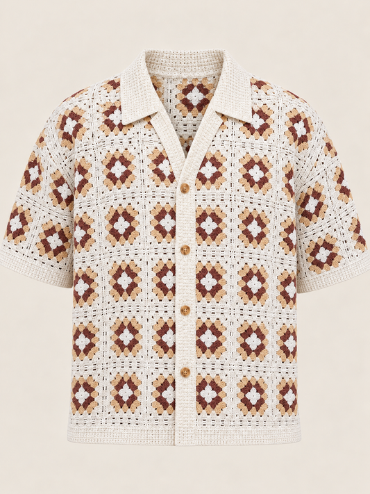 Mosaic Crochet Shirt