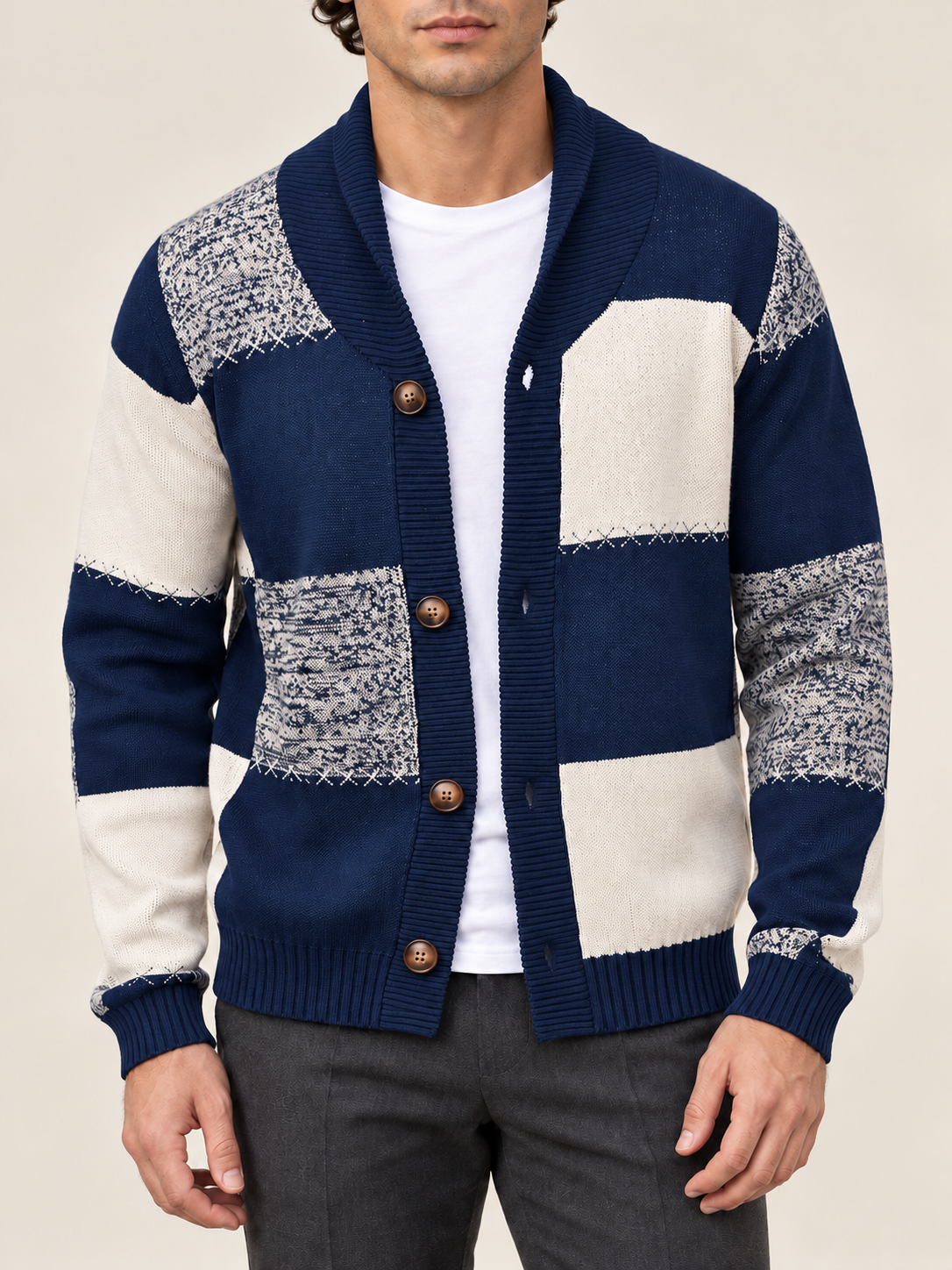 Montclair Patchwork Knit Cardigan