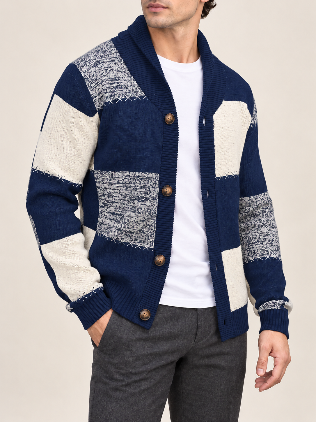 Montclair Patchwork Knit Cardigan