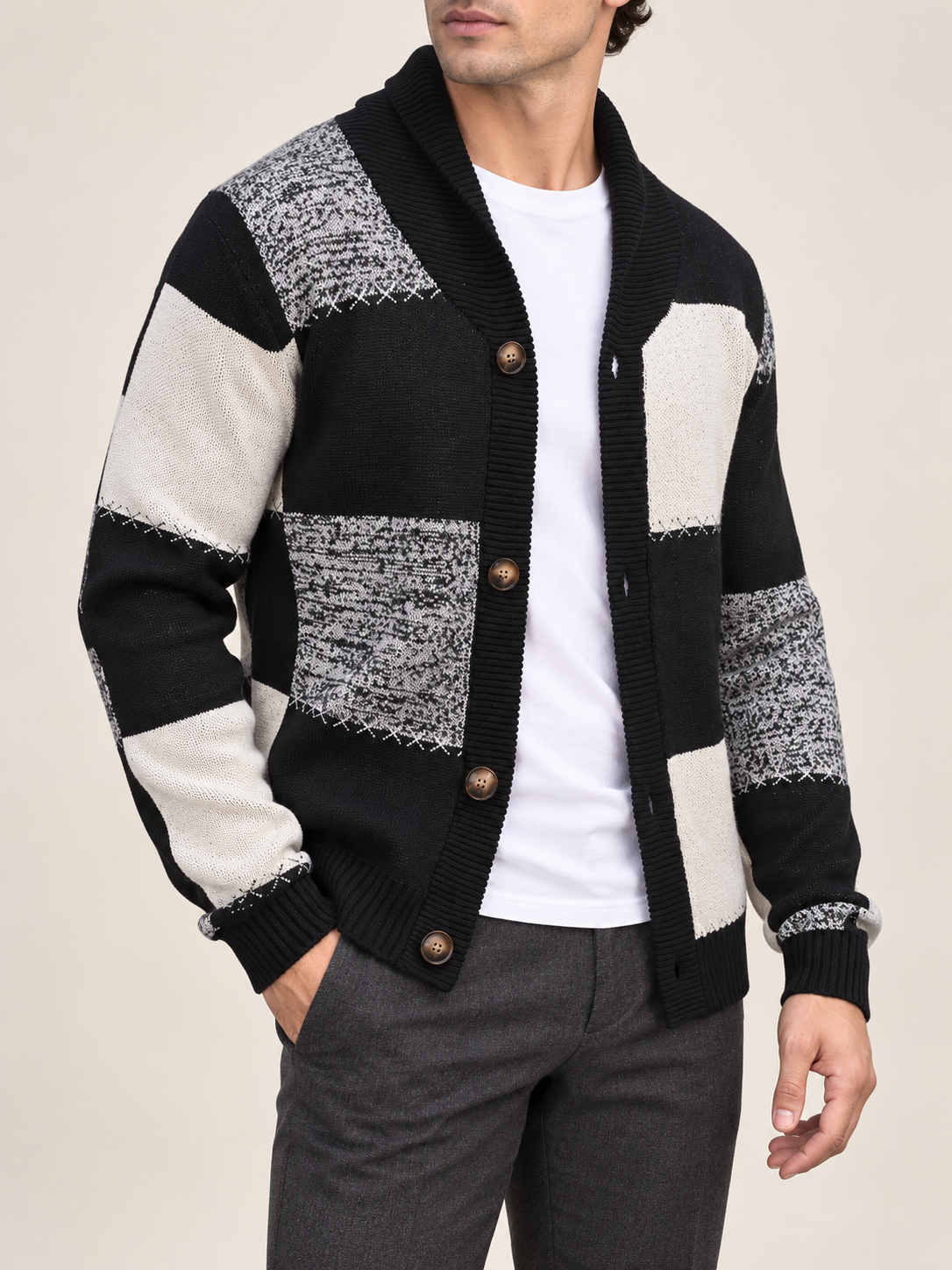 Montclair Patchwork Knit Cardigan
