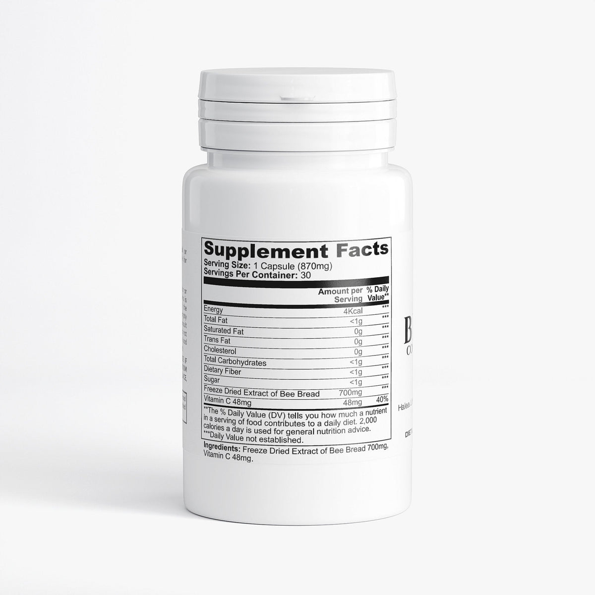 Bee Pearl Bee Bread Capsules with Vitamin C