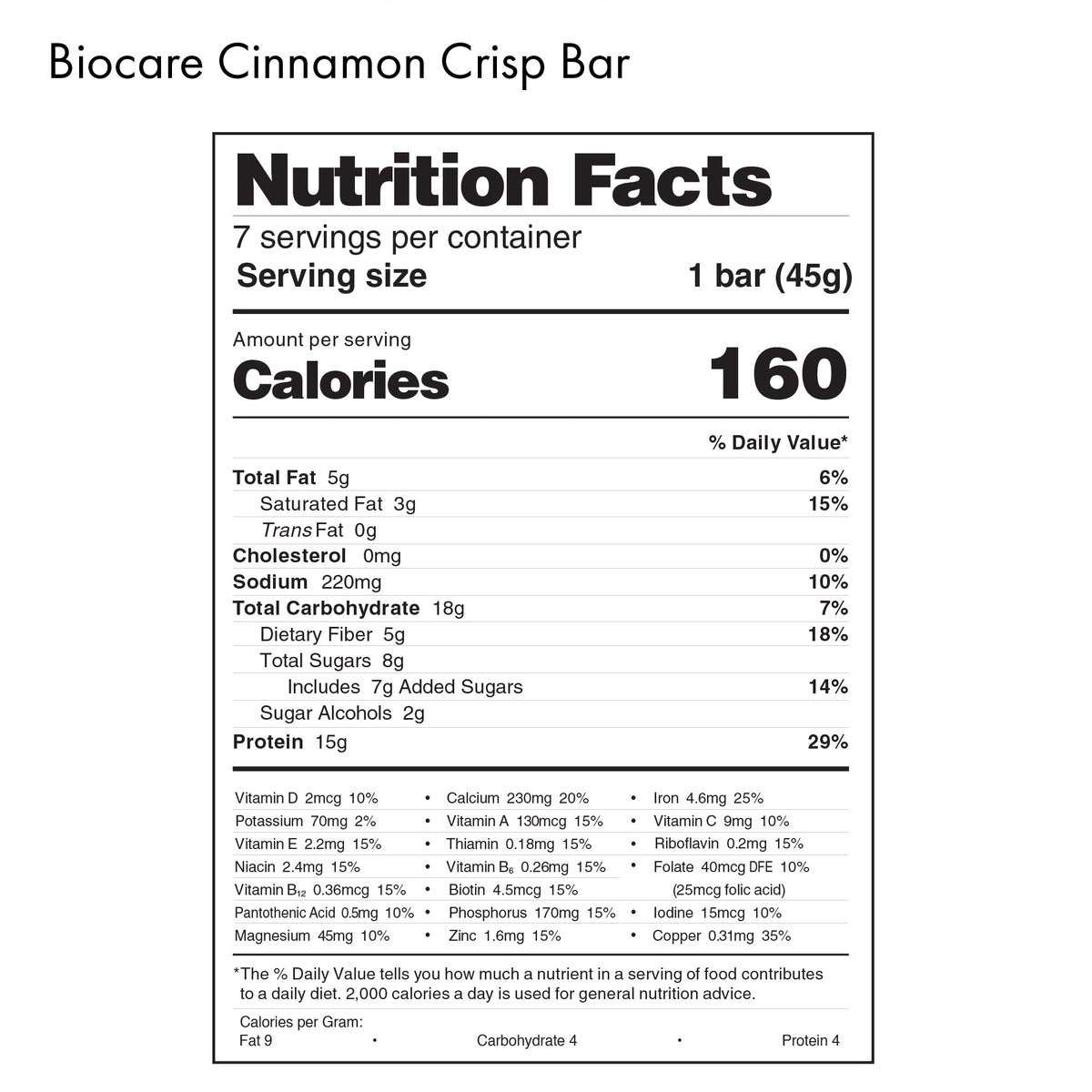 High Protein Cinnamon Crisp Bar