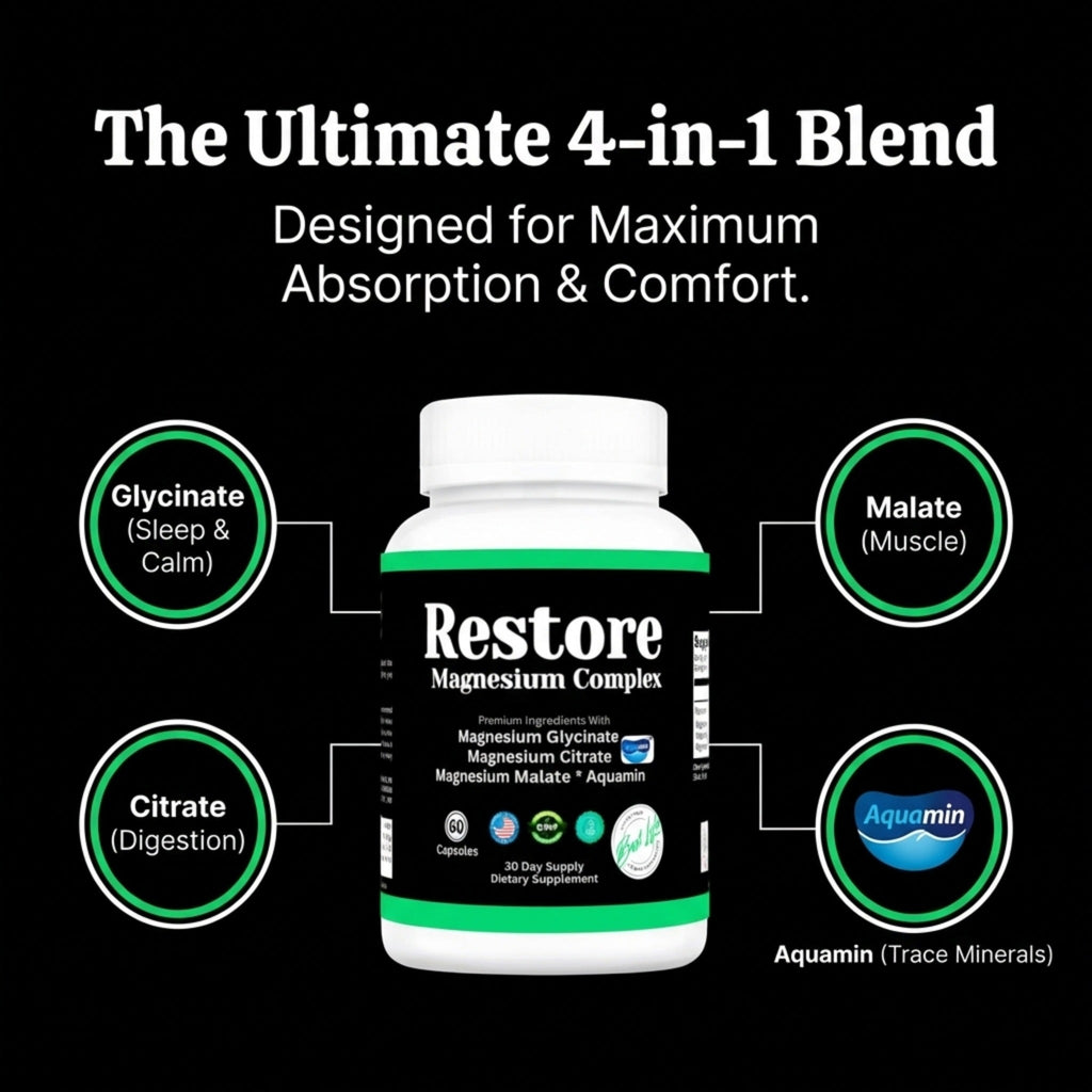 RESTORE Magnesium Complex, Glycinate, Citrate, Malate With Aquamin